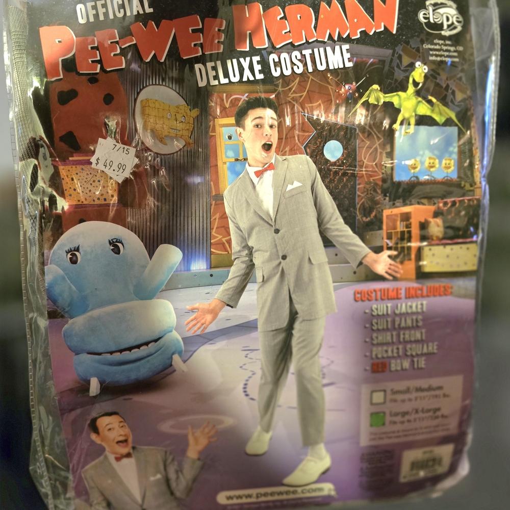 Vintage 2011 Pee-wee Herman Deluxe Costume - Gray NEW! RARE!!